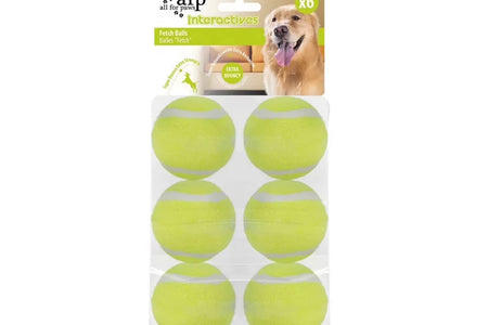 Dog Tennis Ball Toy, 6Pcs Fetch Balls for Puppy to Small Dogs (2-Inch AFP Mini Automatic Ball Launcher Refills)