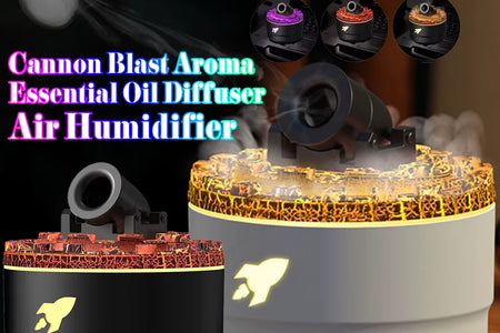 Volcanic Crack Light Cannons Humidifier Essential Oil Diffuser with Timer Cannon Blast Aroma Humidifier Aromatherapy Diffuser