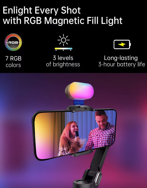 Load image into Gallery viewer, Smart XE Kit Gimbal Stabilizer for Smartphone Iphone Video Recording Magnetic Fill Light 3-Axis Foldable Android Gimble
