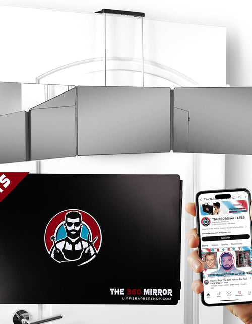 Load image into Gallery viewer, The 360 Mirror - 3 Way Mirror for Self Hair Cutting - Adjustable Trifold Barber Miror to Cut Your Own Hair - Tri Fold Self Haircut System for Men and Women Braiding - Three Sided Miror for Haircuts
