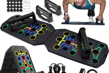 Portable Multifunctional Push-Up Board Set with Handles Foldable Fitness Equipment for Chest Abdomen Arms and Back Training