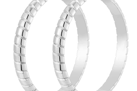 2 Pairs 18K White Gold Plated Hoop Earrings for Women S925 Sterling Silver Post Hypoallergenic Earrings Set Birthday Graduation Mothers Day Jewelry Gifts Her Mom Girlfriend Adults Ideas 30/40MM