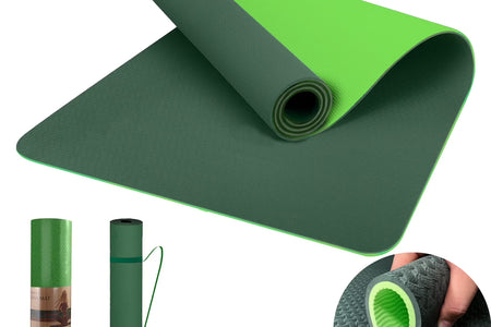 Yoga Mat 72 X 24'' Exercise Mats 8Mm TPE Non-Slip Extra Thick High-Density Eco Friendly for Yoga Workout Pilates Yoga Mats for Women Men