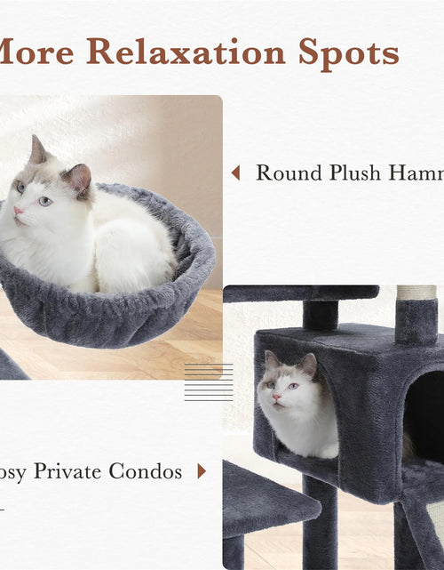 Load image into Gallery viewer, 61" Cat Tree Tower for Indoor Cats with Platform and Scratching Posts, Cat Condo Cat Tree House in Pet Supplies, Gray
