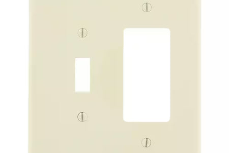 2-Gang Light Almond 1-Toggle / 1-Decora/Rocker Nylon Midway/Midsize Wall Plate (1-Pack) PJ126-T