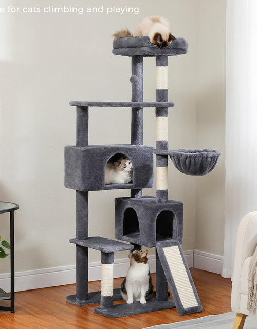 Load image into Gallery viewer, 61" Cat Tree Tower for Indoor Cats with Platform and Scratching Posts, Cat Condo Cat Tree House in Pet Supplies, Gray
