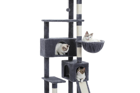 61" Cat Tree Tower for Indoor Cats with Platform and Scratching Posts, Cat Condo Cat Tree House in Pet Supplies, Gray