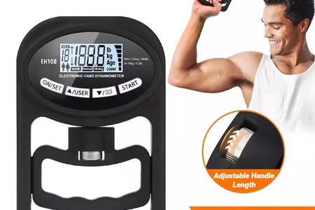 265Lbs/120Kg Grip Strength Meter for Men and Women Tester Digital Hand Dynamometer Training USB LCD Screen