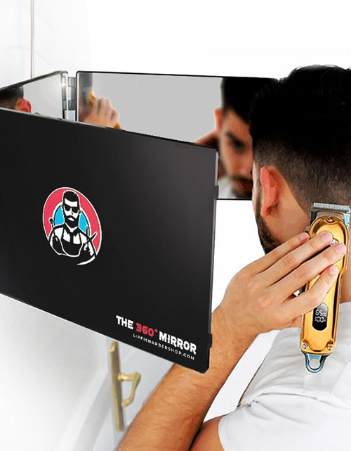 Load image into Gallery viewer, The 360 Mirror - 3 Way Mirror for Self Hair Cutting - Adjustable Trifold Barber Miror to Cut Your Own Hair - Tri Fold Self Haircut System for Men and Women Braiding - Three Sided Miror for Haircuts
