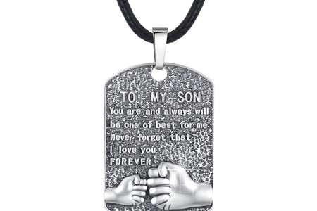 Mens Pendant Necklace 925 Sterling Silver Father'S Love to Son Pendant Necklaces Birthday Xmas Gift Jewelry for Man Dad