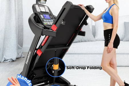 5.0HP Folding Treadmill for Home with 20 Auto Incline, Smart APP, 300Lbs, Hifi Bluetooth Speakers, 64 Programs, 12MPH Speed, Foldable Electric Treadmill Running Machine, Knee Strap Gift