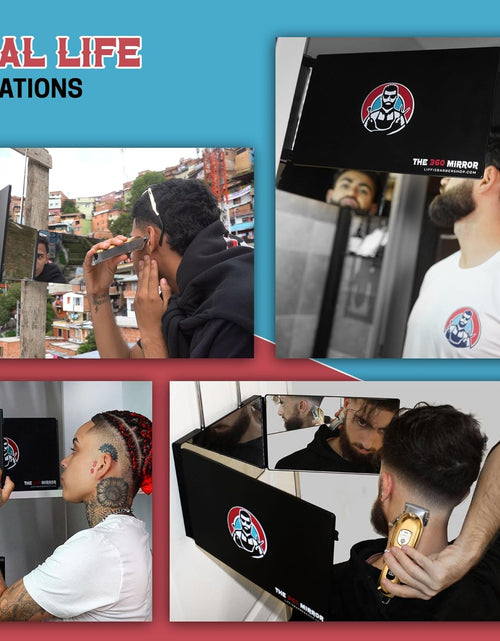 Load image into Gallery viewer, The 360 Mirror - 3 Way Mirror for Self Hair Cutting - Adjustable Trifold Barber Miror to Cut Your Own Hair - Tri Fold Self Haircut System for Men and Women Braiding - Three Sided Miror for Haircuts
