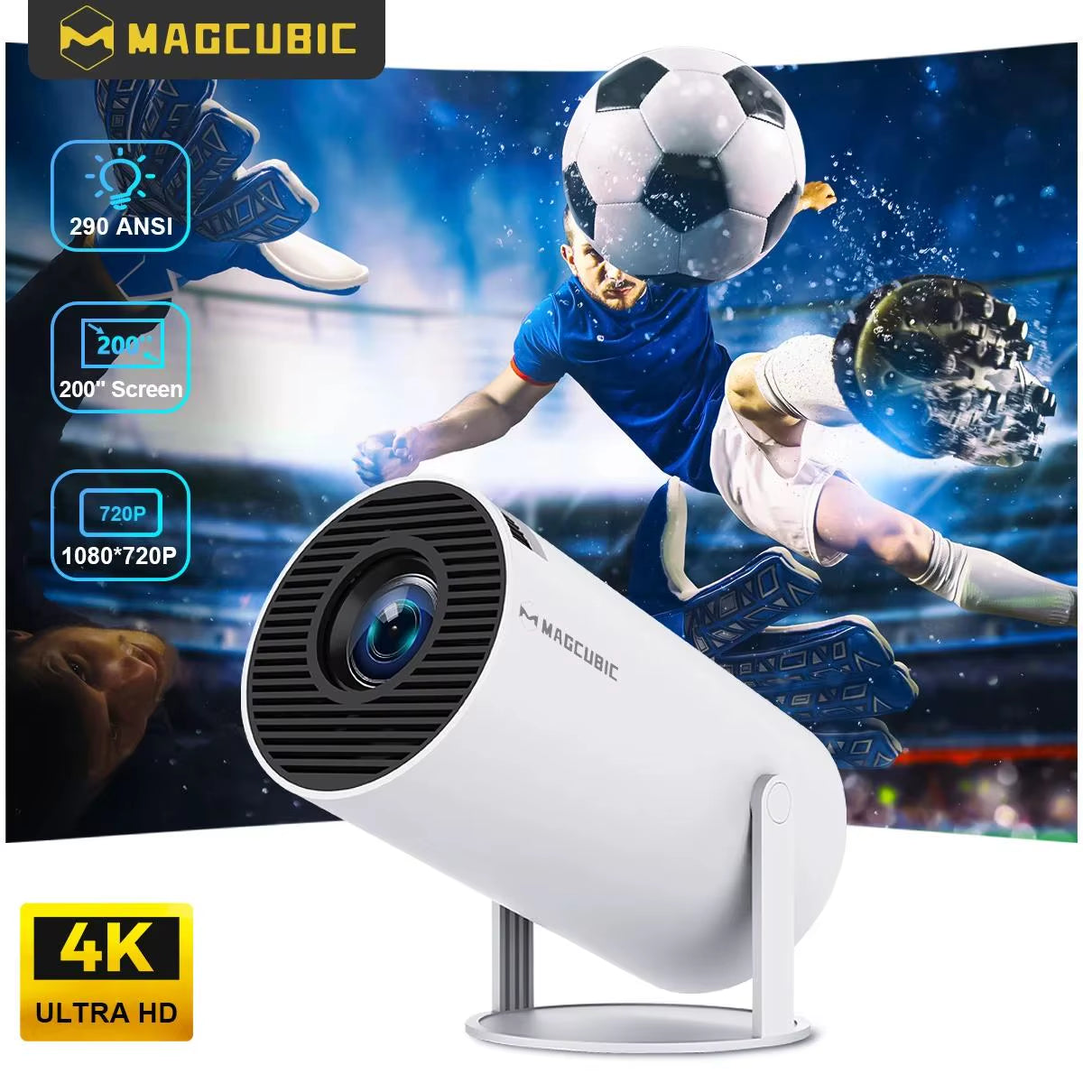 Projector HY300 PRO 8K Android 14 Dual Wifi6 290ANSI Allwinner H726 BT5.4 1080P 1280*720P Home Cinema Outdoor Projetor