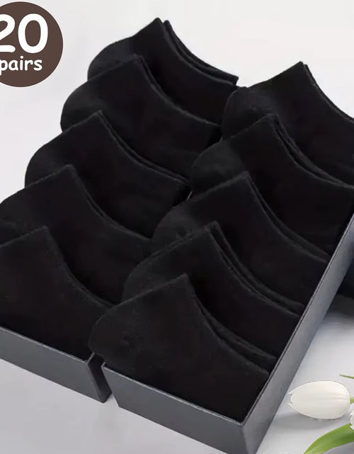 Load image into Gallery viewer, 10/20/40 Pairs Men'S Boat Socks Business Sport Sweat Absorption Mature Summer Autumn Solid Color Versatile Ankle Socks
