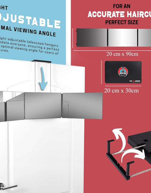 Load image into Gallery viewer, The 360 Mirror - 3 Way Mirror for Self Hair Cutting - Adjustable Trifold Barber Miror to Cut Your Own Hair - Tri Fold Self Haircut System for Men and Women Braiding - Three Sided Miror for Haircuts
