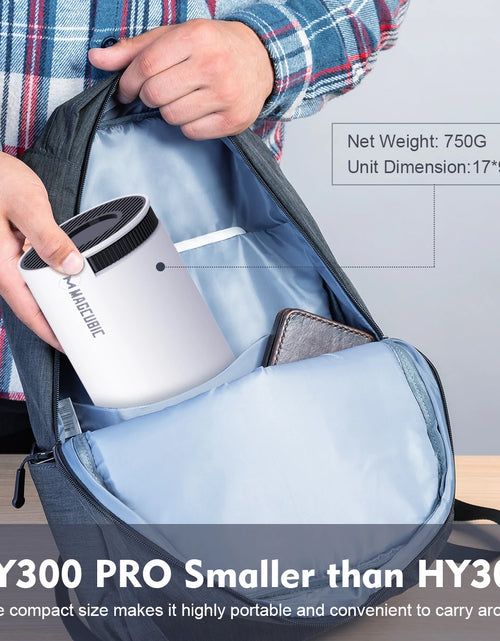 Load image into Gallery viewer, Projector HY300 PRO 8K Android 14 Dual Wifi6 290ANSI Allwinner H726 BT5.4 1080P 1280*720P Home Cinema Outdoor Projetor
