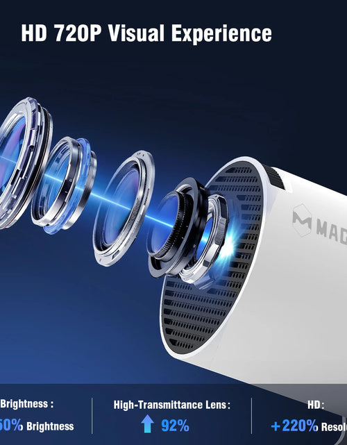 Load image into Gallery viewer, Projector HY300 PRO 8K Android 14 Dual Wifi6 290ANSI Allwinner H726 BT5.4 1080P 1280*720P Home Cinema Outdoor Projetor
