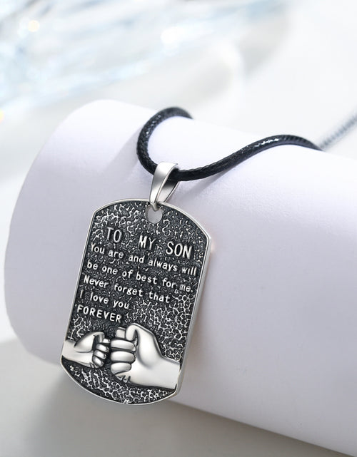 Load image into Gallery viewer, Mens Pendant Necklace 925 Sterling Silver Father'S Love to Son Pendant Necklaces Birthday Xmas Gift Jewelry for Man Dad
