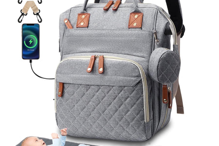 Diaper Bag Backpack, Portable Baby Bag Include Insulated Pocket, 3 in 1 Multi-Functional Travel Baby Diaper Bag with Diapers Changing Pad for Boys and Girls