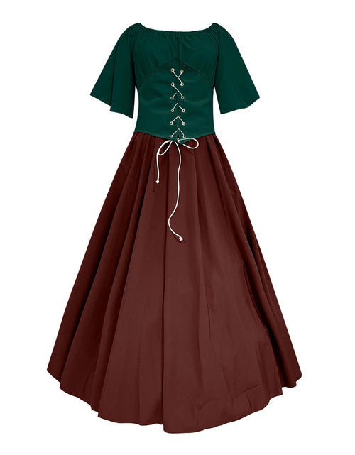 Load image into Gallery viewer, UPPADA Womens Renaissance Faire Dresses Medieval Irish Traditional plus Size Dresses Ruffle over Dress Corset Retro Cosplay Gown
