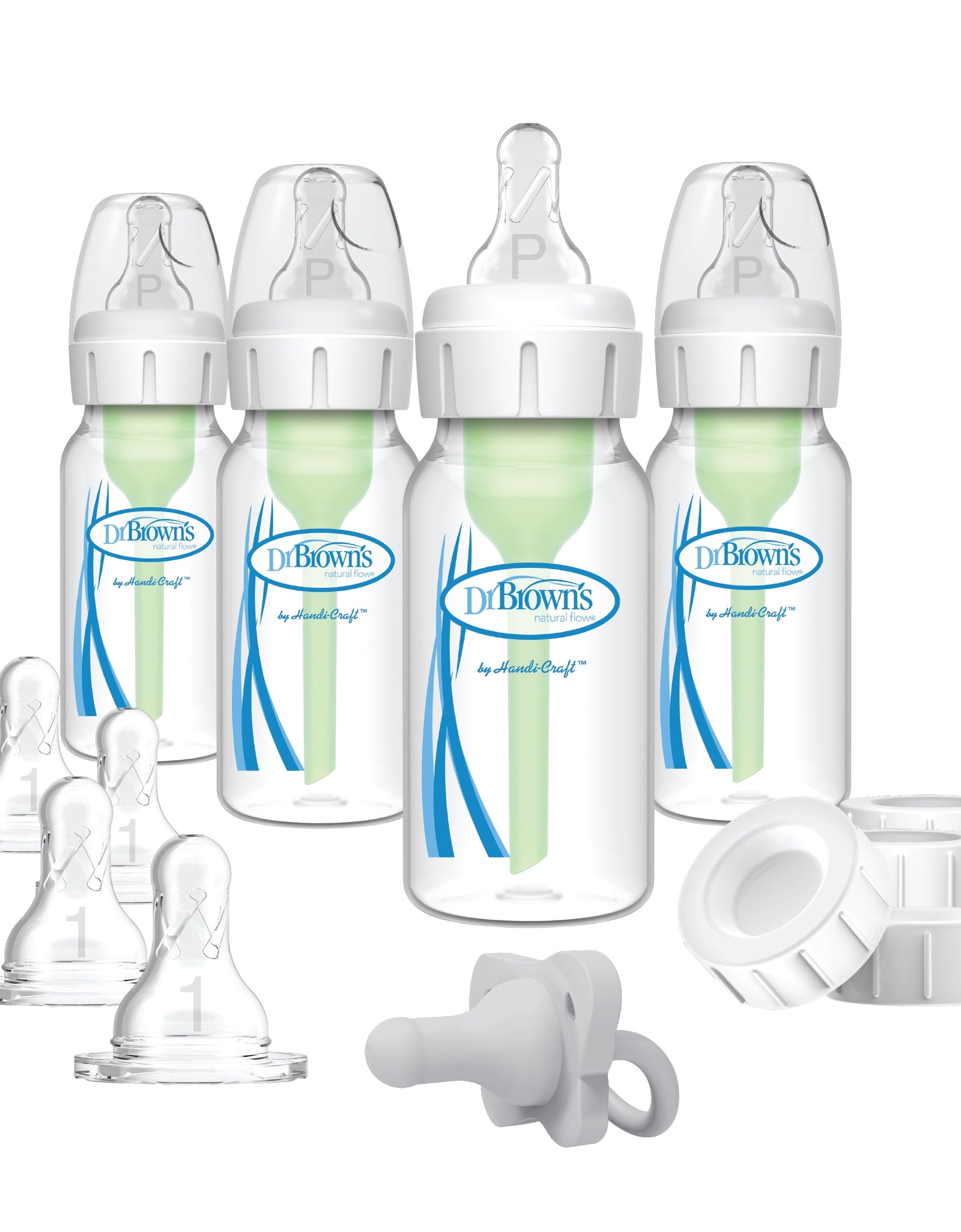 Natural Flow Anti-Colic Options+ Narrow Breast to Bottle Feeding Set, Clear, 4Oz, 4 Pack