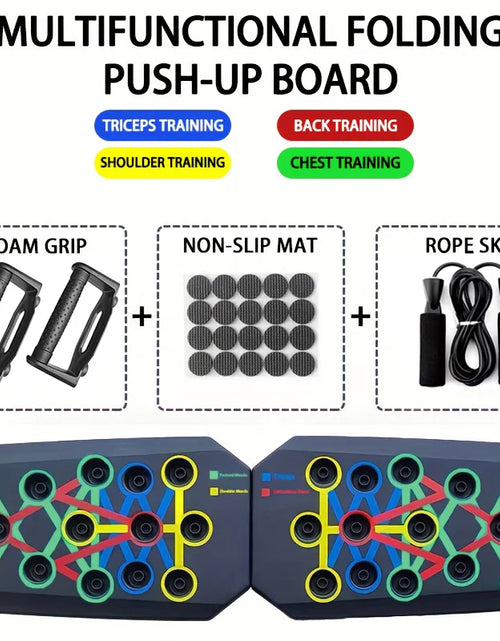 Load image into Gallery viewer, Portable Multifunctional Push-Up Board Set with Handles Foldable Fitness Equipment for Chest Abdomen Arms and Back Training

