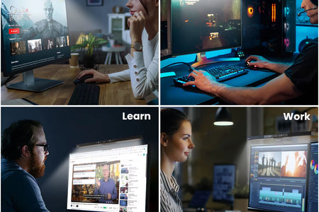 BM-ES1 plus Computer Monitor Light Bar,Wireless Remote Control Multiple Screen Lamp Dimmer Switch, E-Reading LED Hanging Light