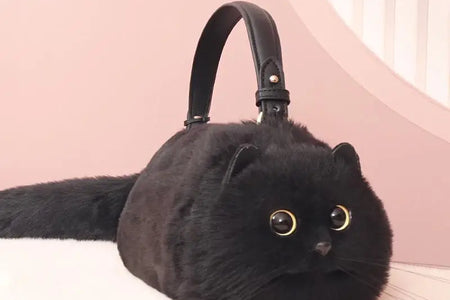 One Shoulder Bag Female Design Small Man Messenger Bag Versatile Hand Made Autumn and Winter Plush Cute Cat Bag