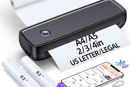 Portable Wireless Bluetooth Thermal Inkless Printer - Support US Letter &Legal, Thermal Paper, Compatible with Ios, Android&Lapt