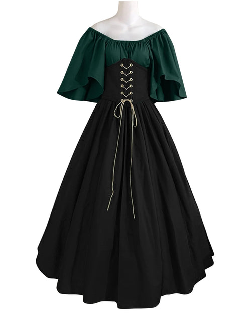 Load image into Gallery viewer, UPPADA Womens Renaissance Faire Dresses Medieval Irish Traditional plus Size Dresses Ruffle over Dress Corset Retro Cosplay Gown
