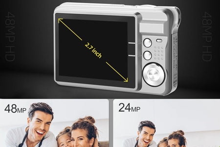 Kids Digital Camera 48MP 8X Digital Zoom Mini Compact Cameras, 2.7 Inch FHD Pocket Cameras