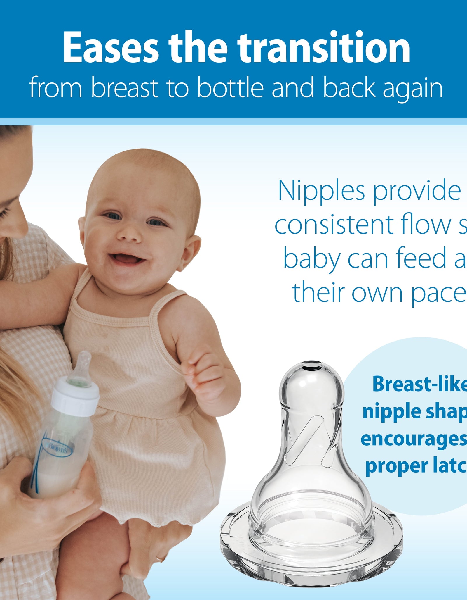 Natural Flow Anti-Colic Options+ Narrow Breast to Bottle Feeding Set, Clear, 4Oz, 4 Pack