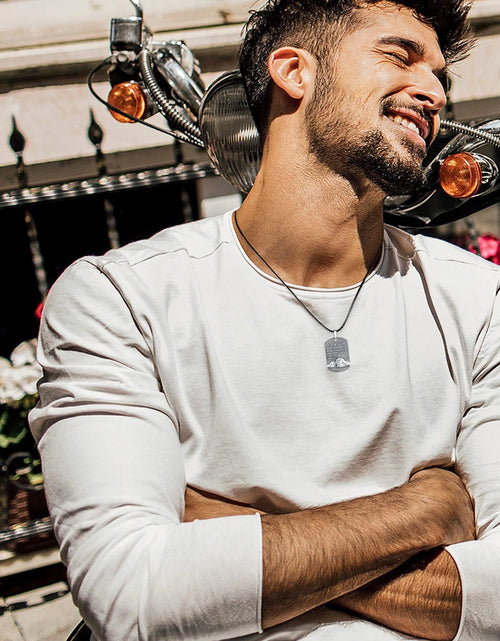 Load image into Gallery viewer, Mens Pendant Necklace 925 Sterling Silver Father'S Love to Son Pendant Necklaces Birthday Xmas Gift Jewelry for Man Dad
